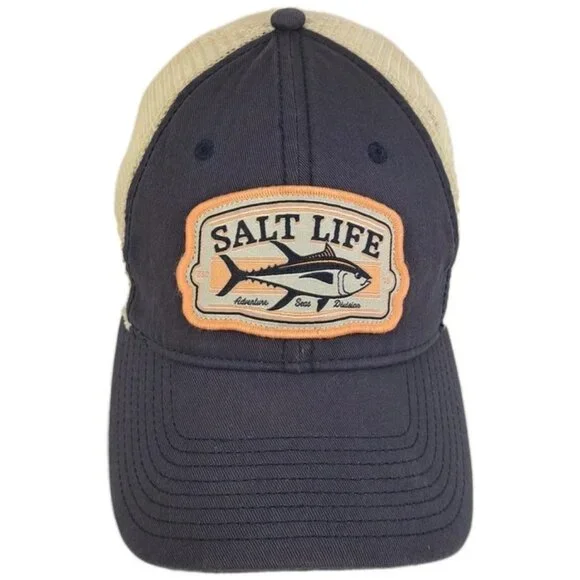 Salt Life trucker cap Adventure Seas Division Hat Mesh Back Snapback Adjust - Picture 2 of 8